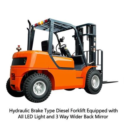 Hydraulic Brake Type Diesel Forklift Equipped with All LED Light and 3 Way Wider Back Mirror